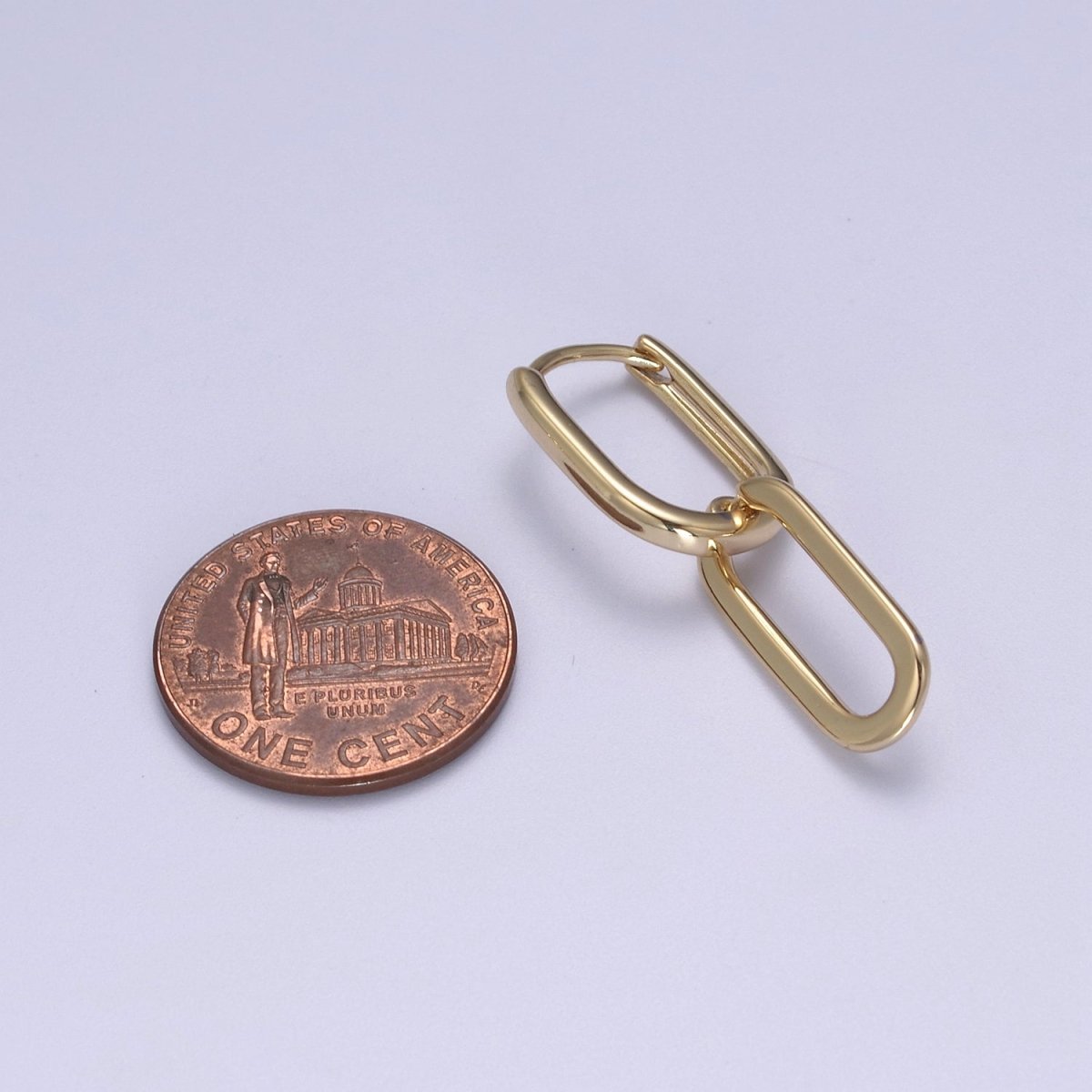 Gold Link Oval Hoops