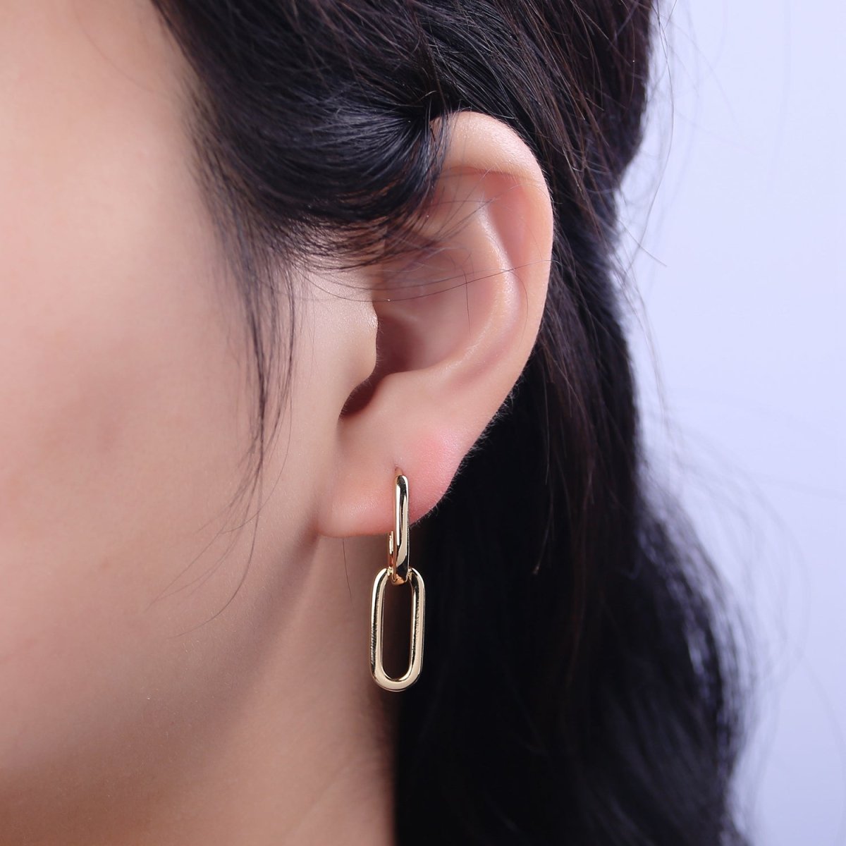 Gold Link Oval Hoops
