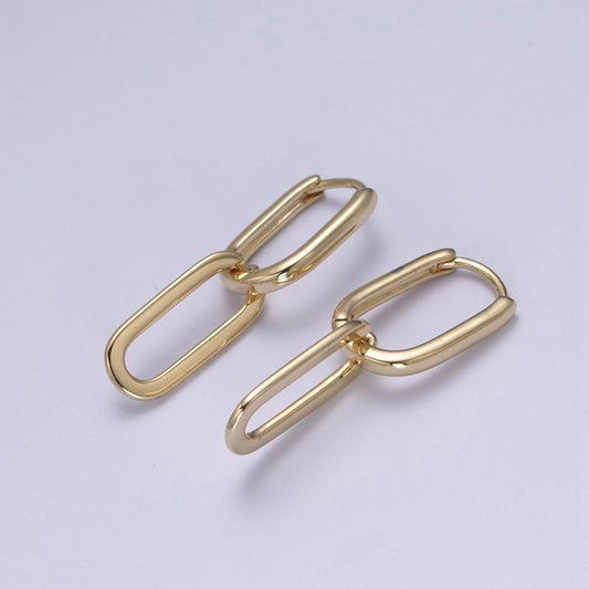 Gold Link Oval Hoops