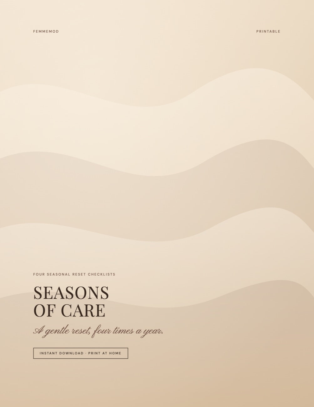 Seasons of Care seasonal reset checklists