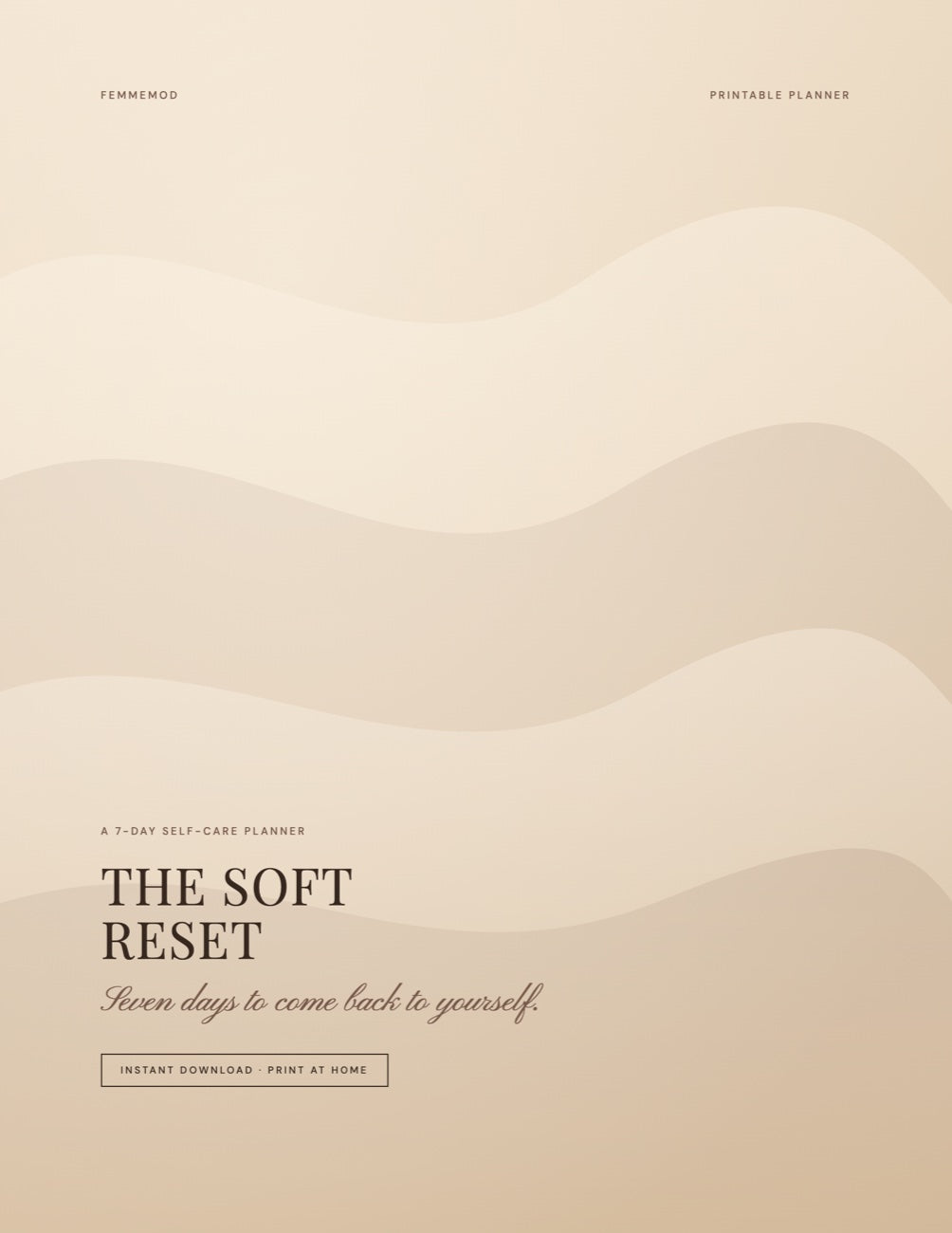 The Soft Reset weekly self-care planner
