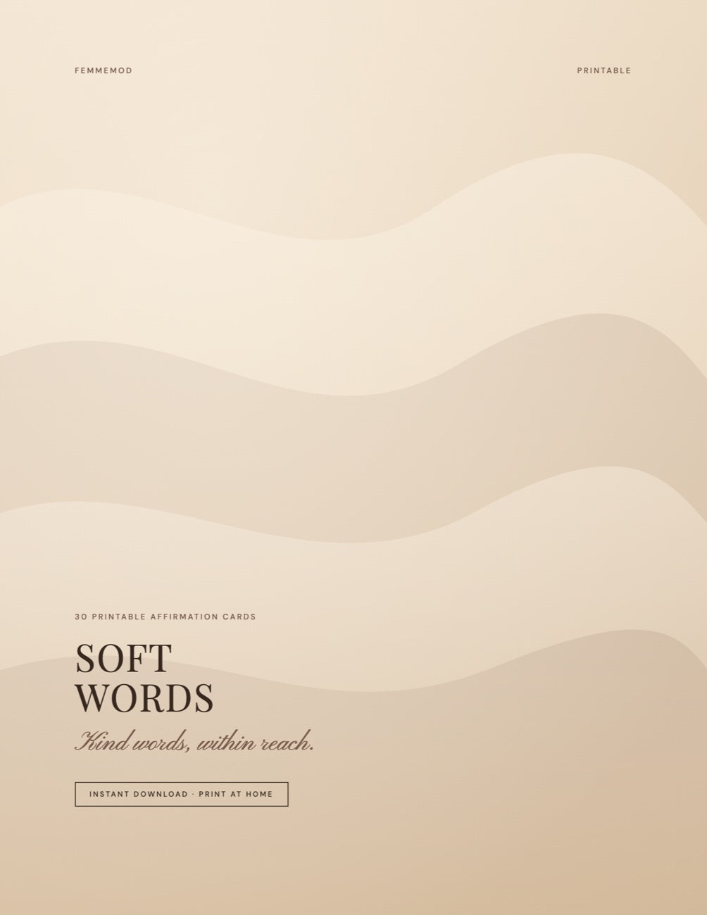 Soft Words printable affirmation cards